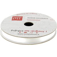Bobine ruban satin blanc 6m X 6mm - MT - Mondial Tissus