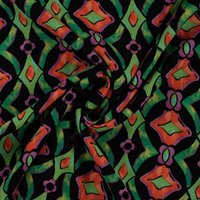 Tissu viscose chally imprimé diamant peinturés magenta - Mondial Tissus