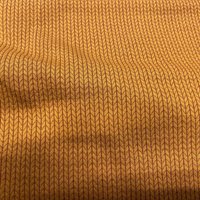 Maille jacquard coton bio stretch zigzag moutarde - Albstoffe - Albstoffe - Mondial Tissus