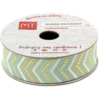 Bobine ruban gros grain chevrons 16 mm X 4m MT - MT - Mondial Tissus