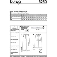 Patron Burda 6250 Pantalon ample pour femmes du 36 au 46 - Burda - Mondial Tissus