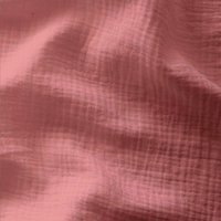 Tissu double gaze coton bio rose blush - Mondial Tissus