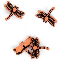 Boutons forme libellule marron 27mm - MT - Mondial Tissus