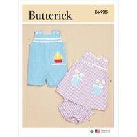 Patron Butterick B6905YA5 Salopette et robe Bébé, 0 à 24 mois - Butterick - Mondial Tissus