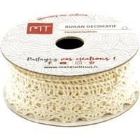 Bobine ruban dentelle écrue 10 mm - MT - Mondial Tissus