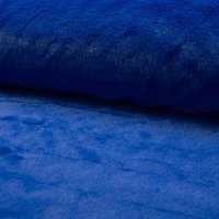 Tissu fausse fourrure bleu royal à poils courts - Mondial Tissus