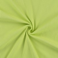 Maille jersey bord-côte uni jaune citron - Mondial Tissus