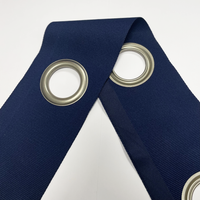 Décoband oeillet 40 nickel mat / bleu marine - Mondial Tissus