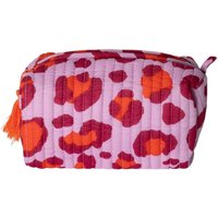 Trousse matelassée léopard rose - 10x22x10cm - A.U Maison - Mondial Tissus