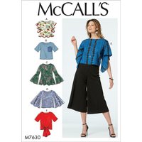 Patron Mc Call's 7630A5 - Haut avec variations de manches à volants du 34-42 - McCall's - Mondial Tissus