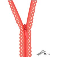 Fermeture dentelle géométrique 3 mm - 60 cm Corail - MT - Mondial Tissus