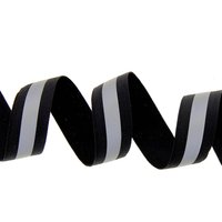 Ruban gros grain réfléchissant noir 25mm - MT - Mondial Tissus