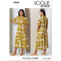 Patron Vogue V2024U5 Femme Robe boutonnage asymérique 44 au 52 - Vogue - Mondial Tissus