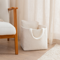Sac de rangement bouclette écru 25x25x25cm - MT - Mondial Tissus