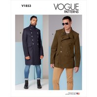 Patron Vogue 1853MUU - manteau croisé homme style caban du du 34 à 40 - Vogue - Mondial Tissus