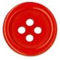 Boutons polyester 4 trous 25mm rouge lot de 2 - Mondial Tissus