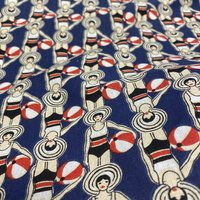 Tissu cretonne nageuses bleu marine - Mondial Tissus