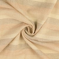 Toile étamine coton ajourée rayures beige taupe - Mondial Tissus