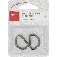 Boucles demi-anneaux en métal 20 mm nickel mat - MT - Mondial Tissus
