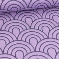 Maille jacquard double face motif arc-en-ciel violet - Albstoffe - Albstoffe - Mondial Tissus