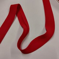 Biais replié crêpe uni rouge 20mm - Mondial Tissus