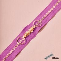 Fermeture double curseur gold 40 cm rose bonbon - Atelier Brunette - Atelier Brunette - Mondial Tissus
