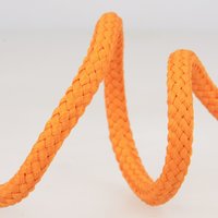 Cordon tressé tubulaire polyester orange 8mm - Mondial Tissus