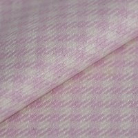 Tissu lainage carreaux écru rose - Mondial Tissus