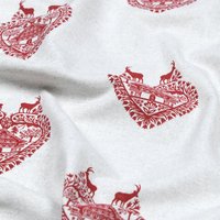 Tissu coton épais imprimé cœur romantique rouge - Mondial Tissus