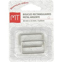 Boucles rectangulaires argentées 30 mm - MT - Mondial Tissus