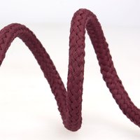 Cordon tressé tubulaire polyester bordeaux 8mm - Mondial Tissus