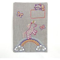Kit DIY Carnet de santé - Au pays des licornes - Un chat dans l'aiguille - Mondial Tissus