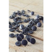 Lot de 5 boutons Damier bleu mineral 10 mm - Eglantine et Zoé - Mondial Tissus