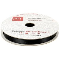 Bobine ruban satin noir 6m X 6mm - MT - Mondial Tissus