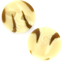 Boutons marbrés crème et marron 34mm - MT - Mondial Tissus