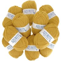 Lot de 10 pelotes de fil à tricoter Azurite 50g 100% acrylique - Col. 23245 Moutarde - Mondial Tissus