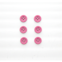 Carte de 6 boutons unis 12 mm roses - Frou Frou - Mondial Tissus