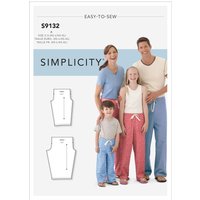 Patron Simplicity S9132.A - Pantalon Pyjama Toute La Famille Xs - L / Xs - Xl - Simplicity - Mondial Tissus