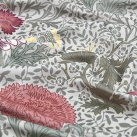Tissu velours polyester imprimé fleur romantique lichen - Mondial Tissus