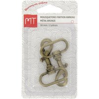 Mousqueton finition anneau en métal 30 mm 2 pcs bronze - MT - Mondial Tissus