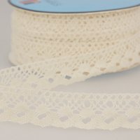 Ruban dentelle cercles écru 25mm - Mondial Tissus
