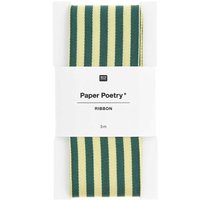 Ruban tissé à rayures vert et jaune 38 mm x 3 m - Rico Design - Rico Design - Mondial Tissus