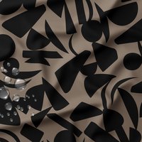 Tissu imperméable géo gris noir - DOMOTEX - Mondial Tissus