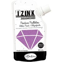 Peinture textile 3D paillettes izink diamond rose 80 ml - Aladine - Mondial Tissus