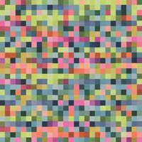 Tissu jacquard Géo carrés rose et vert fluo - Mondial Tissus