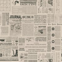 Tissu bachette Linenlook papier journal - Mondial Tissus