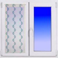 Paire vitrages demi sphère aqua 60x120cm - MT - Mondial Tissus