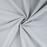 Maille jersey coton fines rayues bleu - Mondial Tissus