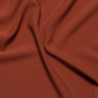 Tissu voile crêpe polyester uni terracotta - Mondial Tissus
