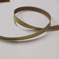 Ruban jacquard réversible vaguelettes omarron et vert 10 mm - Frou Frou - Mondial Tissus